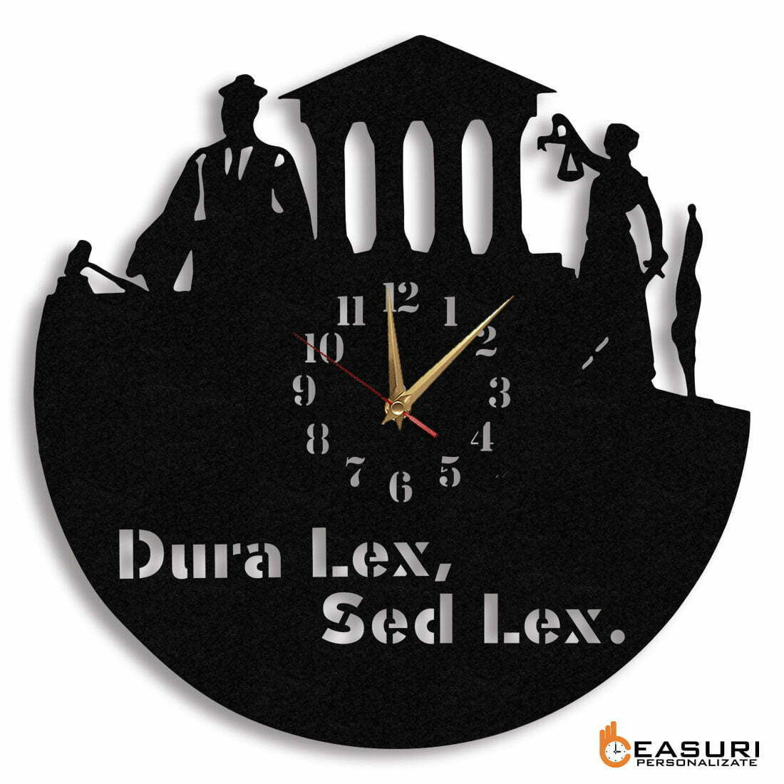 Ceas Personalizat pentru Avocat Dura Lex Sed Lex - Diametru 45 cm