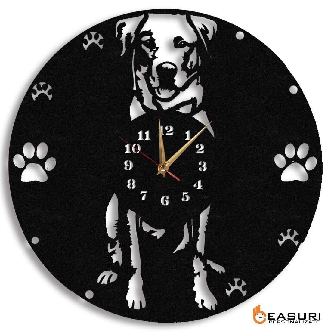 Ceas Personalizat Caine Labrador - Diametru 35 cm