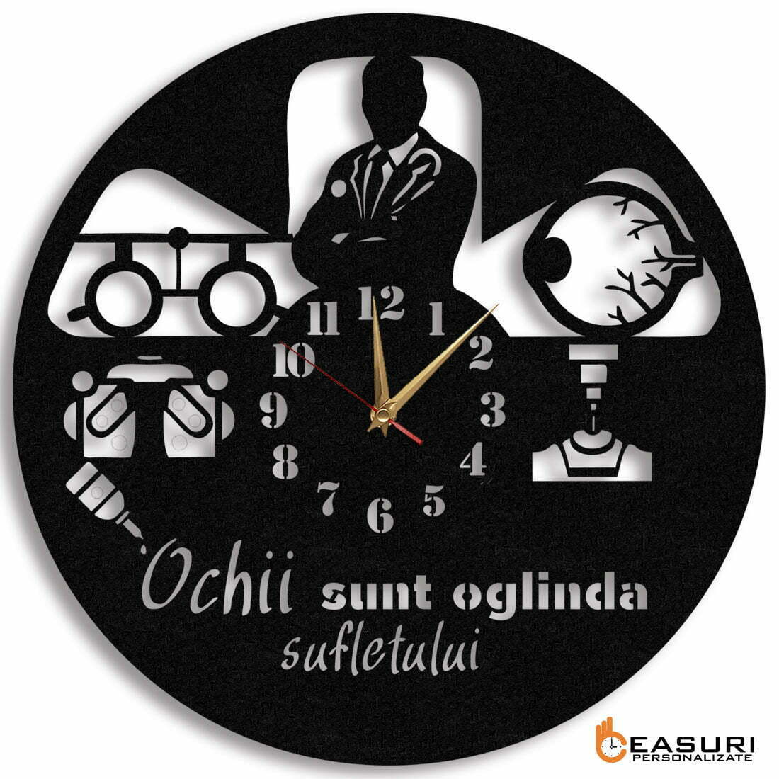 Ceas Personalizat Medic Oftalmolog Optica - Diametru 35 cm