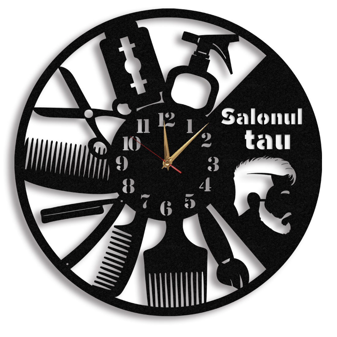 Ceas personalizat frizerie barbershop 03 - Diametru 35 cm