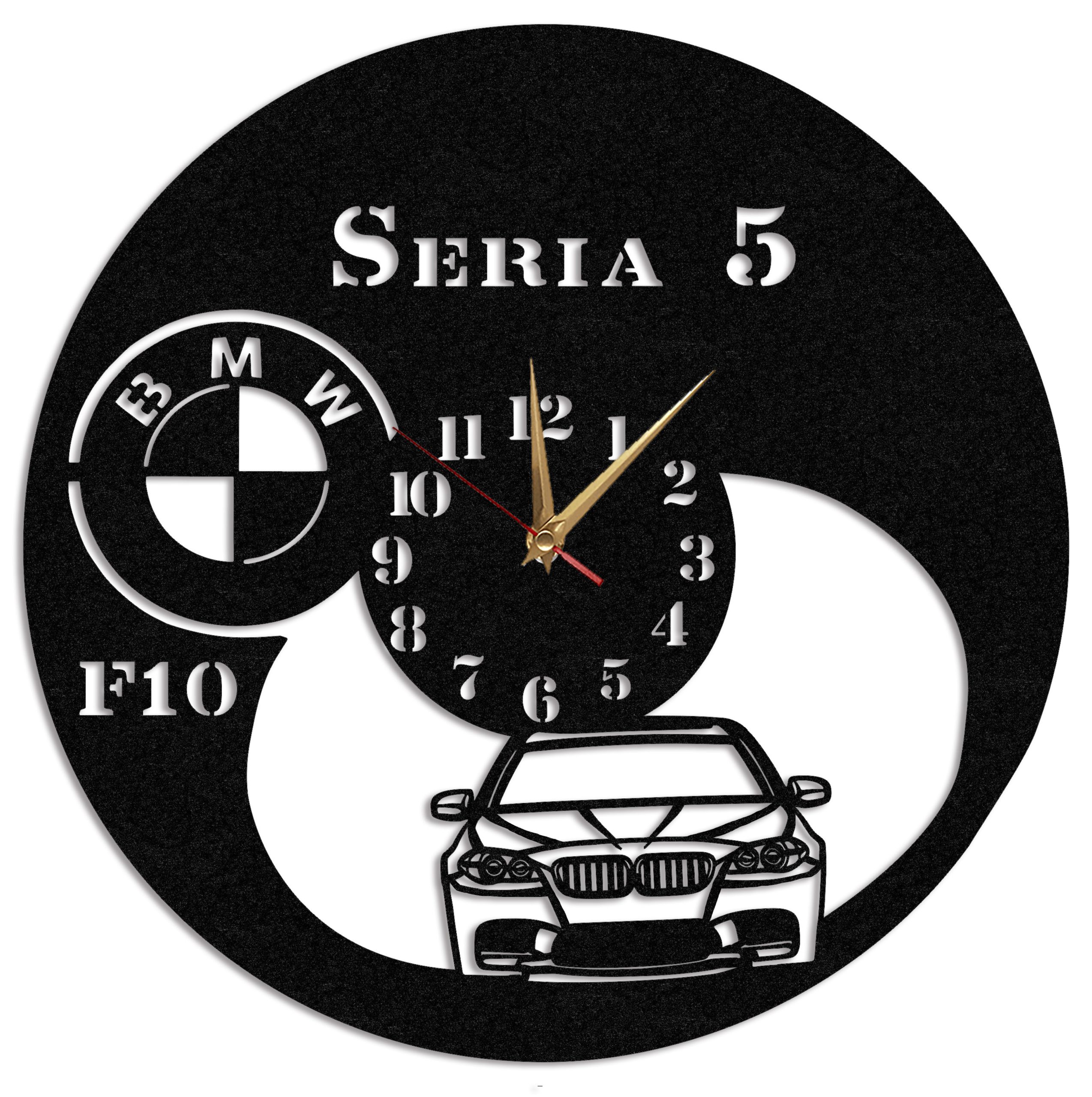 Ceas Personalizat cu numar BMW Seria 5 F10 02 - Diametru 45 cm