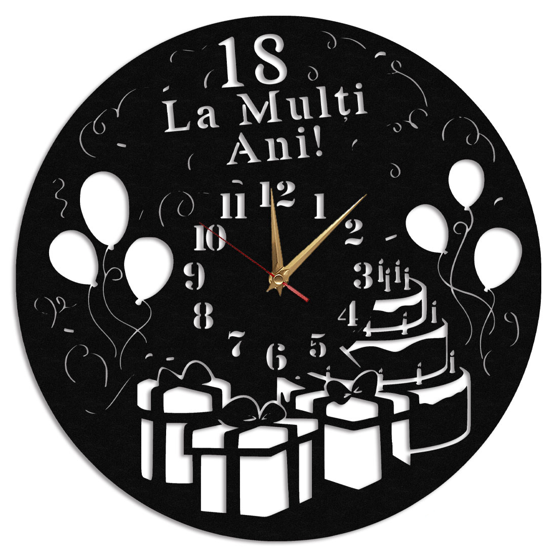 Ceas Personalizat Aniversare La Multi Ani cu Cifre - Diametru 45 cm