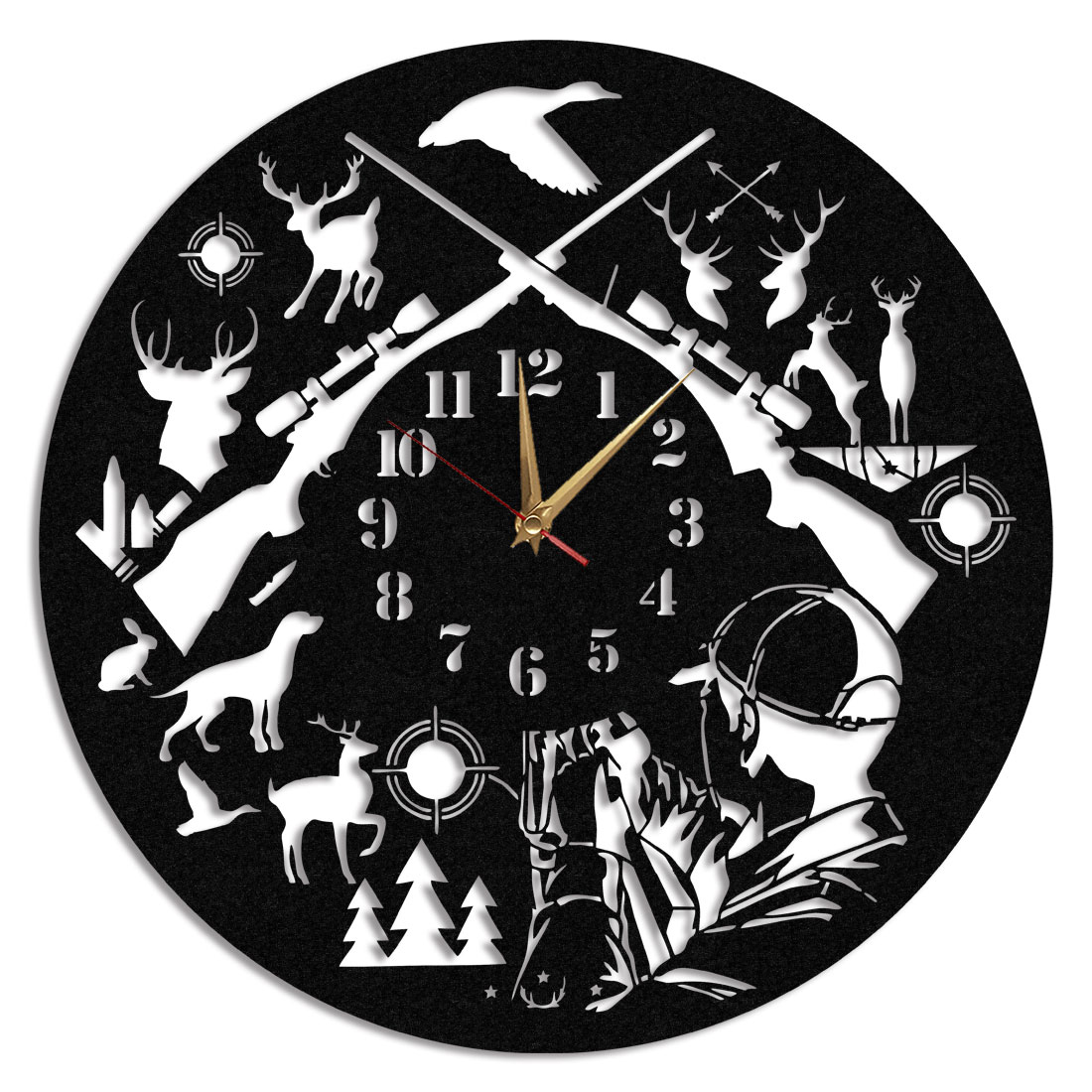 Ceas Personalizat pentru vanator 04 - Diametru 35 cm