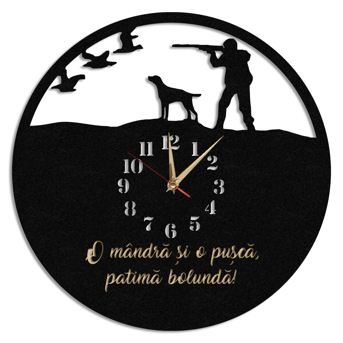 Ceas personalizat pentru vanator 03 - Diametru 45 cm