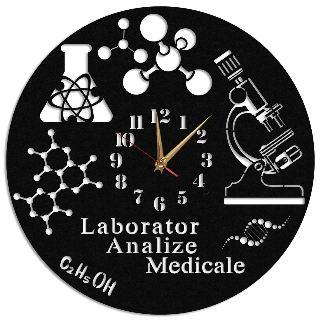 Ceas Personalizat Profesor Laborator Chimie Analize 01 - Diametru 35 cm