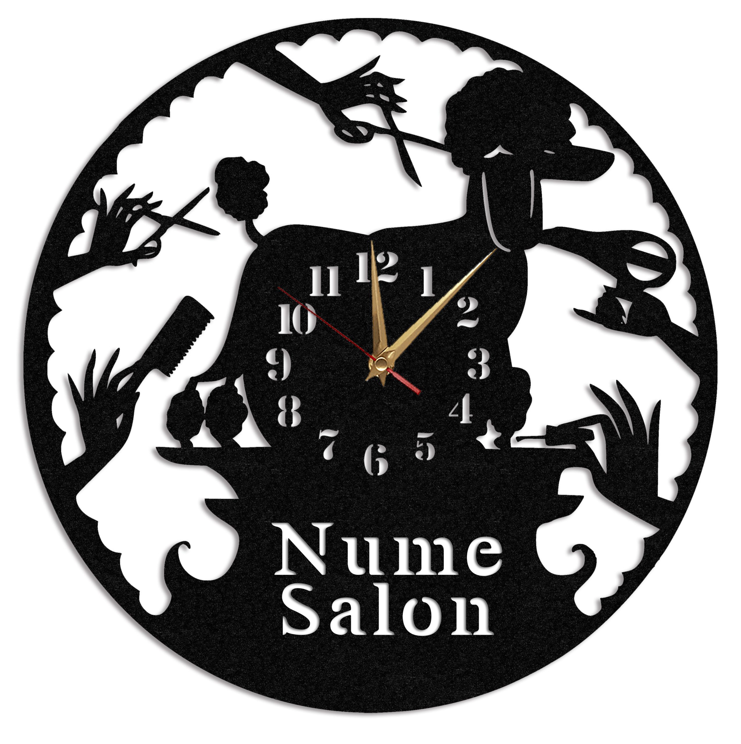 Ceas Personalizat Salon Frizerie Cosmetica Canina 01 - Diametru 35 cm