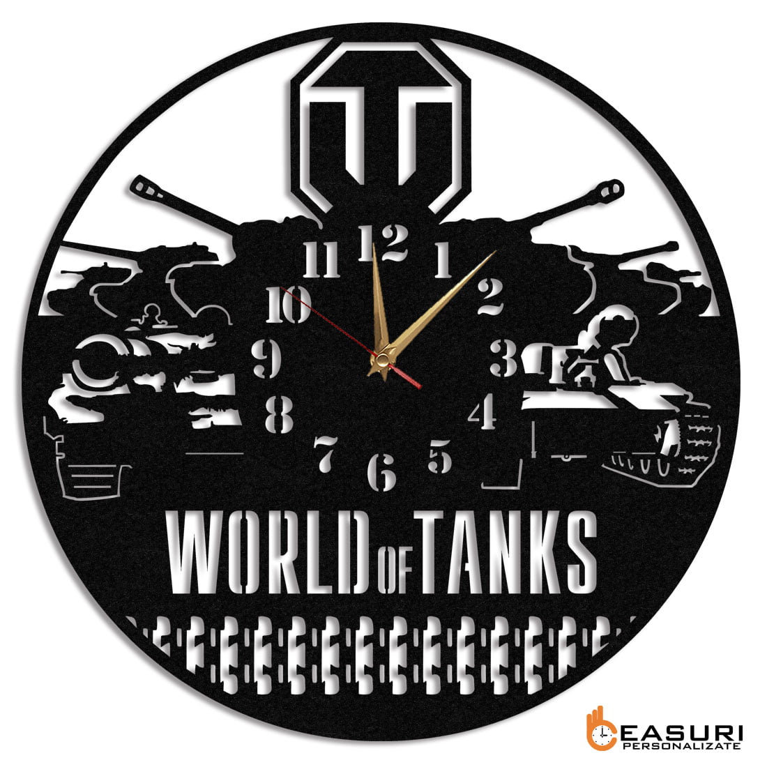 Ceas personalizat World of Tanks 01 - Diametru 35 cm