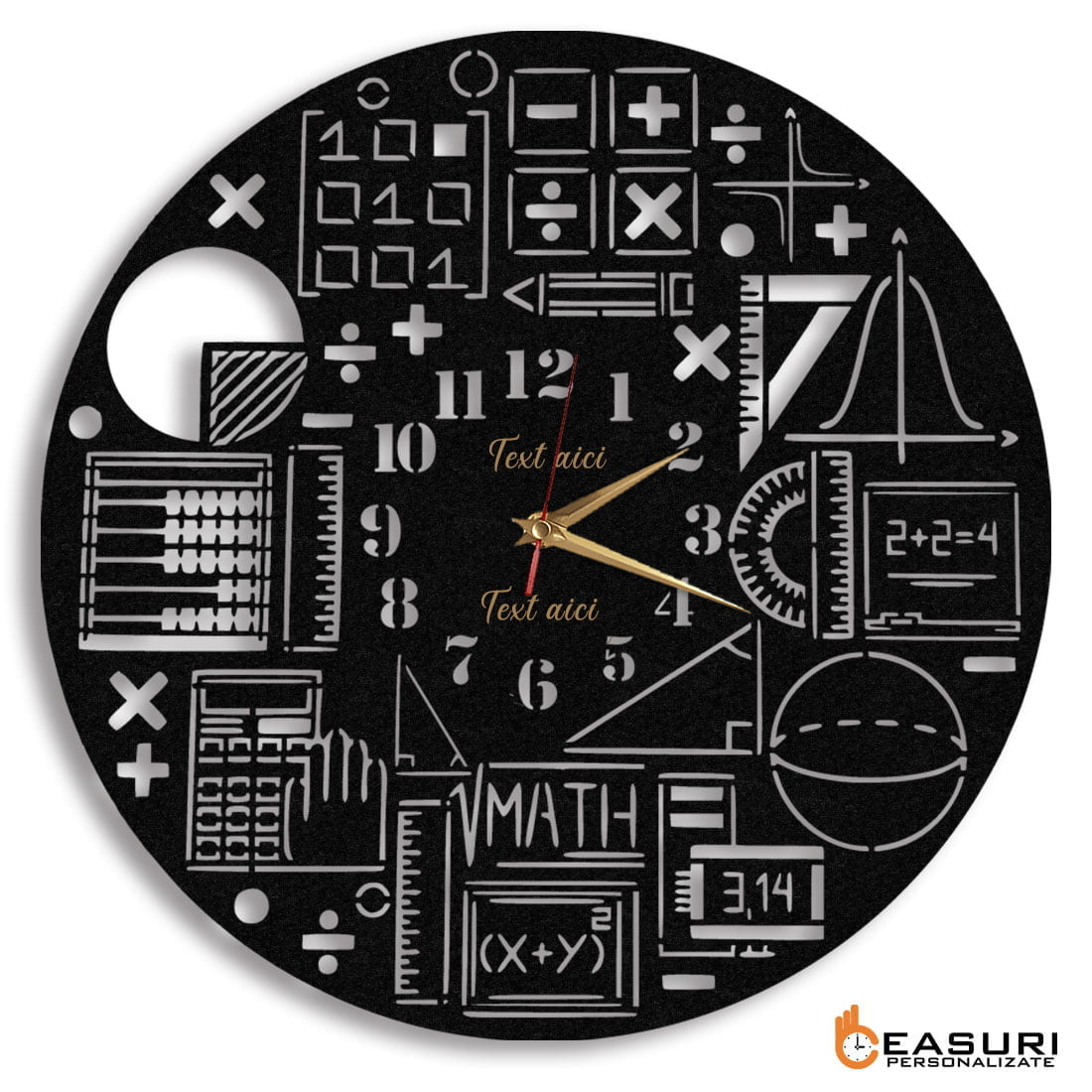 Ceas cadou personalizat profesoara matematica 02 - Diametru 45 cm