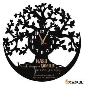 Ceas Personalizat Pentru Nasi Copacul Vietii 01 cu mesaj gravat