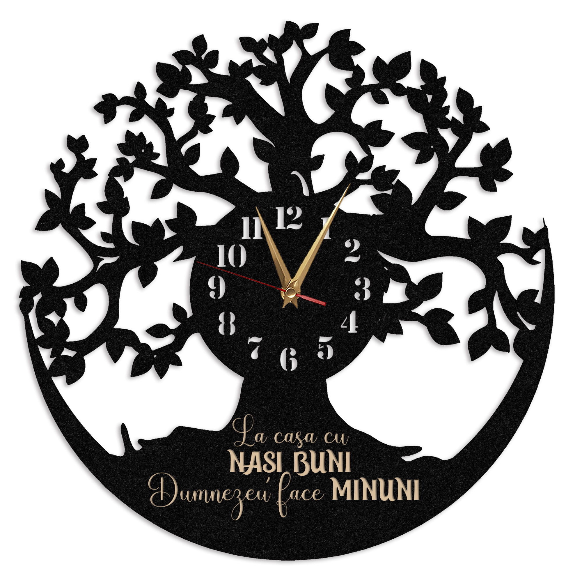 Ceas Personalizat cadou la casa cu nasi buni copacul vietii - Diametru 35 cm