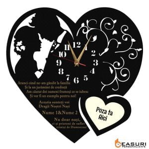 Ceas Personalizat pentru nasi inima cu poza 01