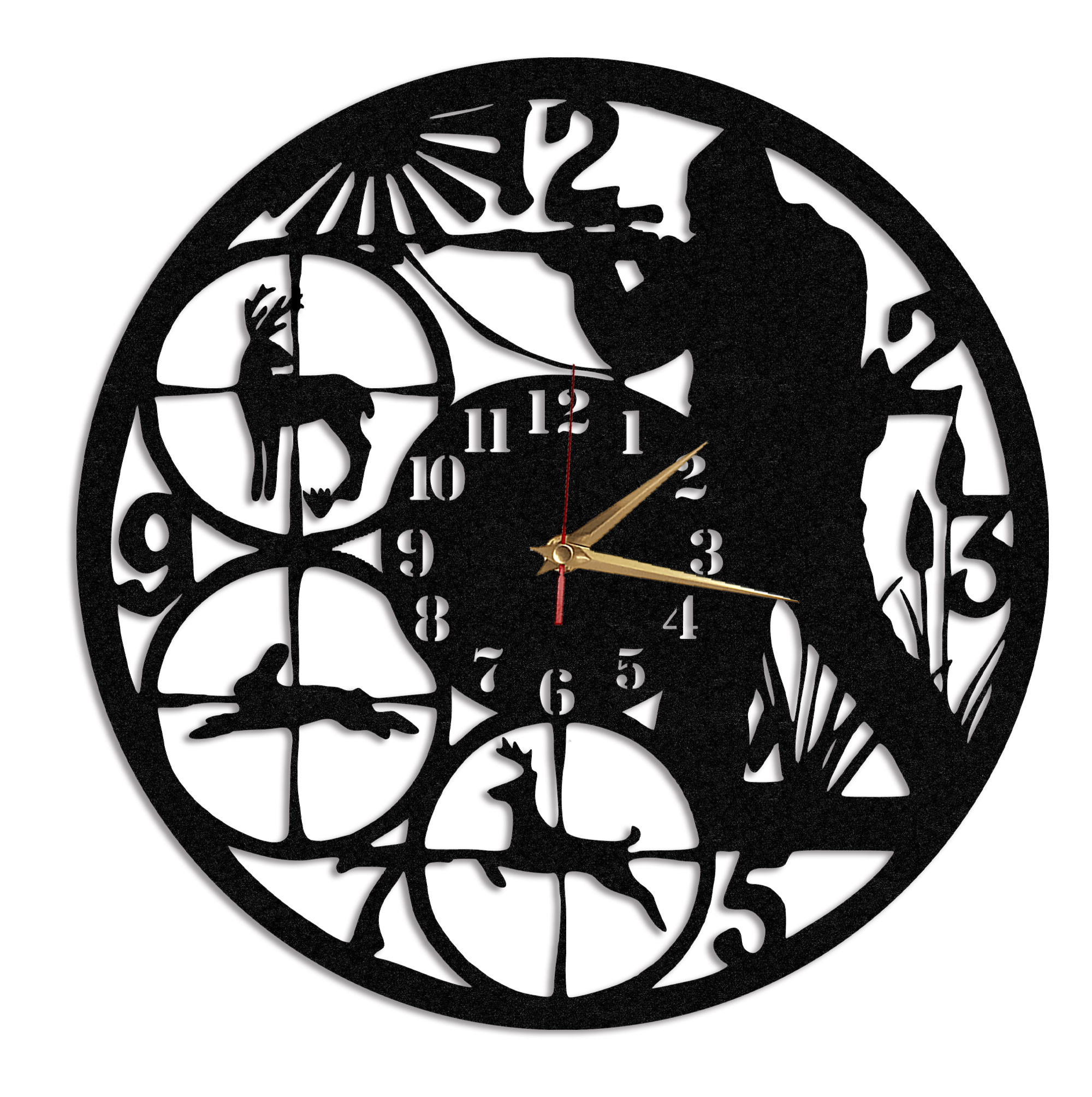 Ceas Personalizat pentru vanatori caprioare iepuri - Diametru 35 cm