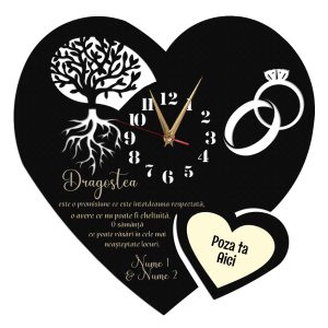 Ceas personalizat aniversare casatorie copacul vietii Dragostea