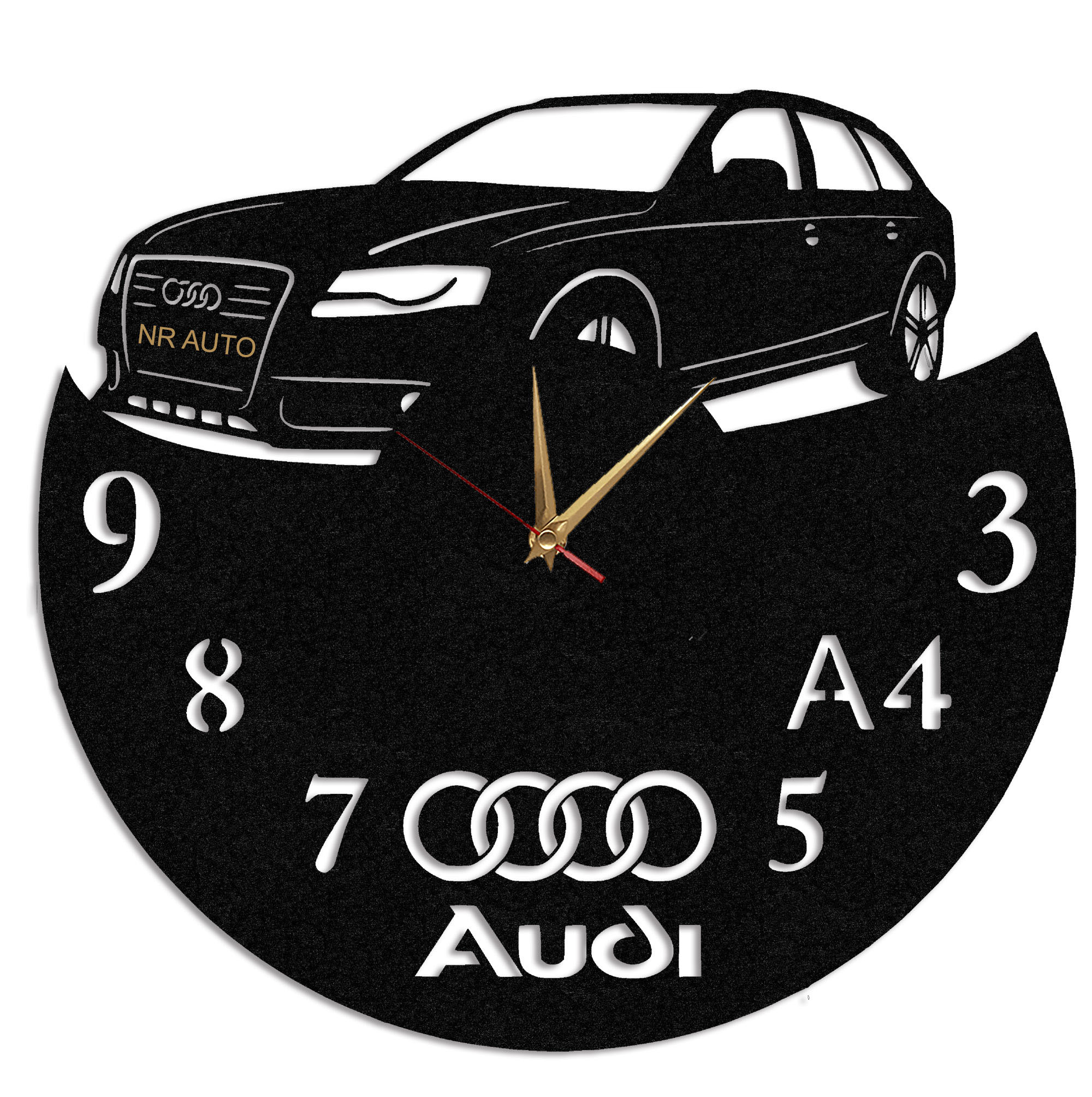 Ceas Personalizat Audi A4 Model 2 - Diametru 45 cm