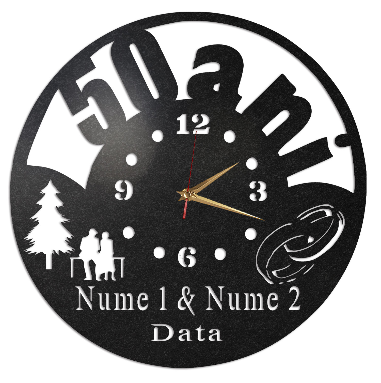 Ceas Personalizat Aniversare 50 Ani Casatorie - Diametru 45 cm