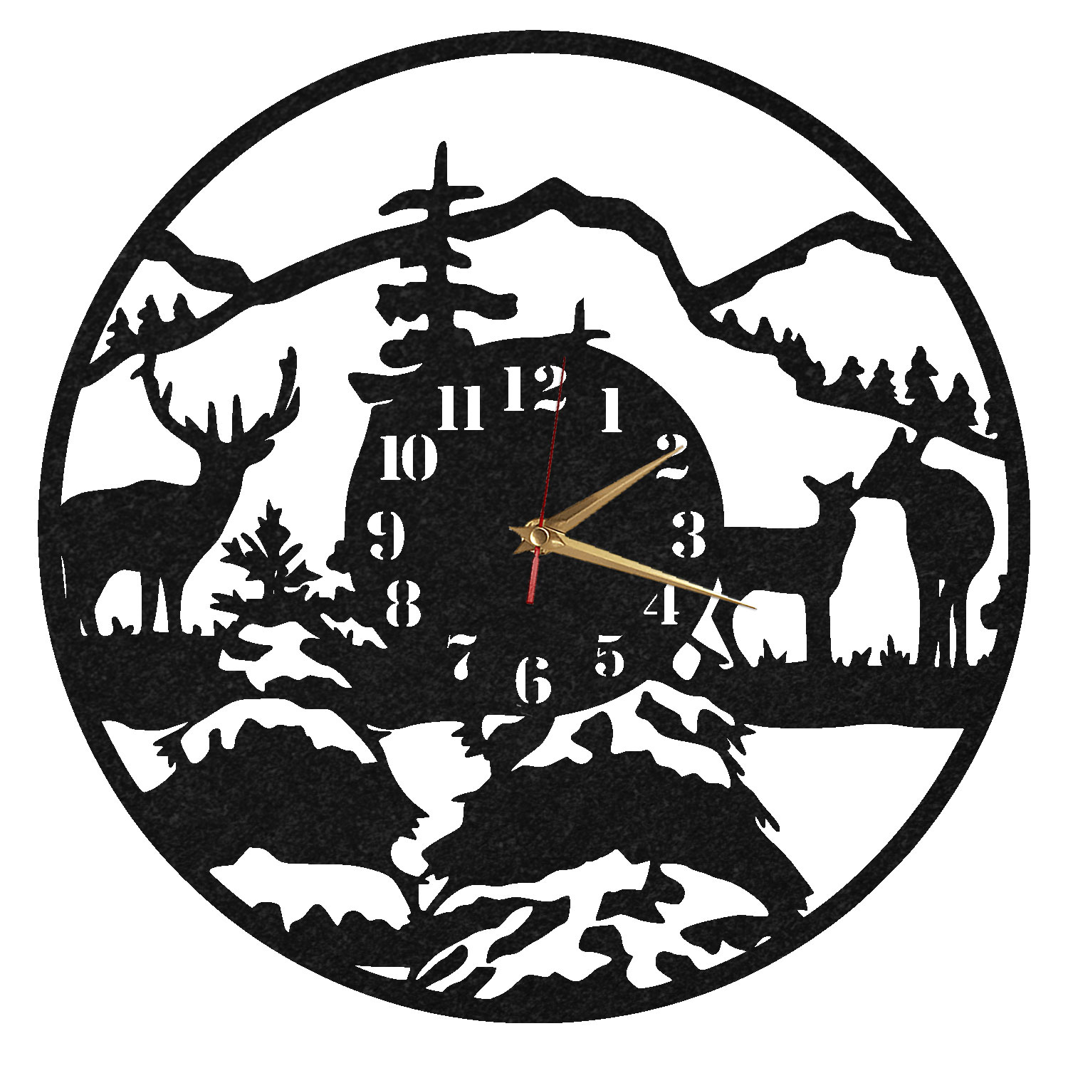 Ceas de Perete Natura Cerbi Munte - Diametru 45 cm