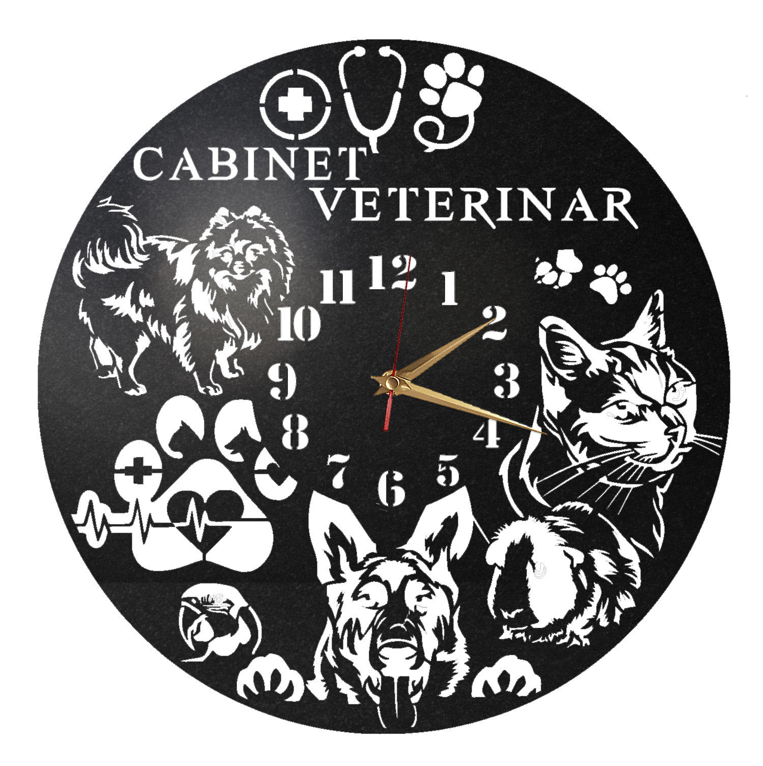 Ceas de perete cabinet clinica veterinara 04 - Diametru 45 cm