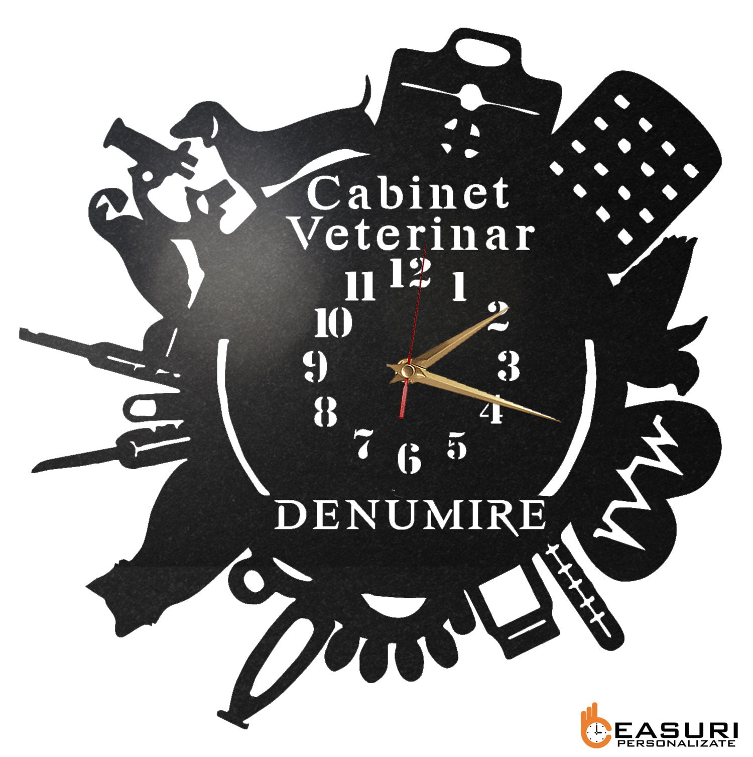 Ceas de perete cabinet veterinar 02 - Diametru 45 cm