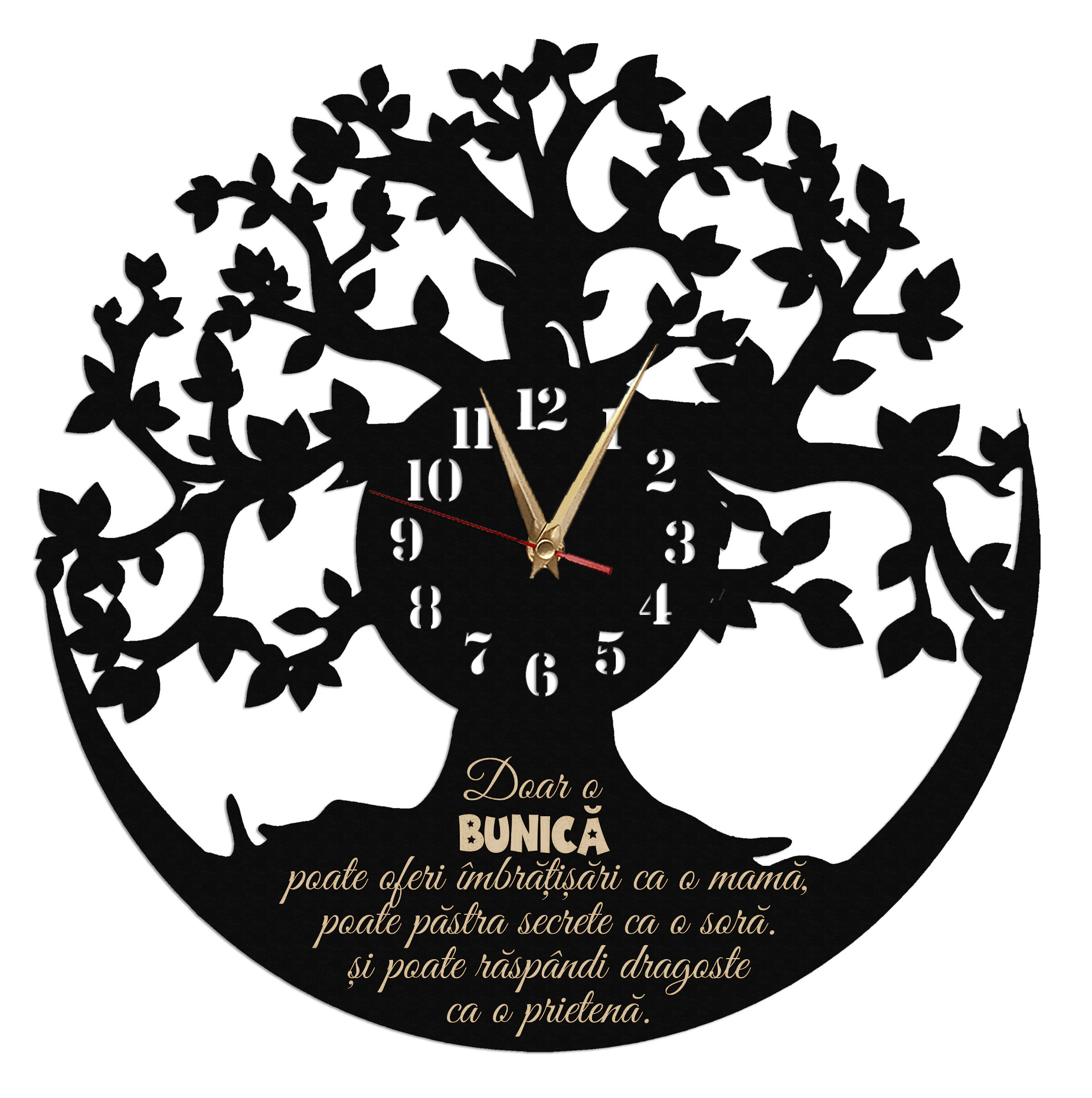 Ceas de perete copacul vietii doar o bunica - Diametru 35 cm