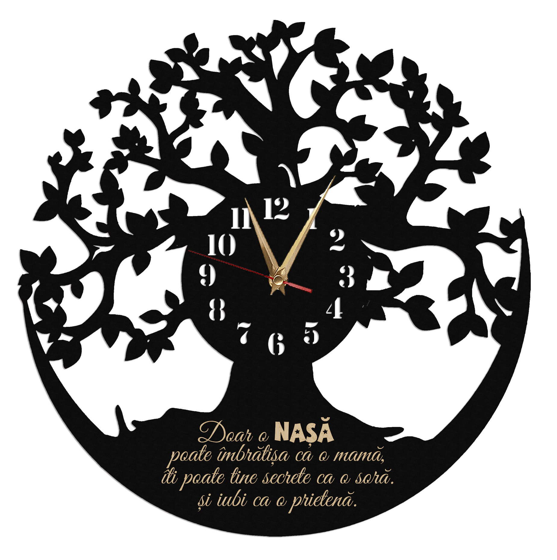 Ceas de perete copacul vietii doar o nasa - Diametru 35 cm
