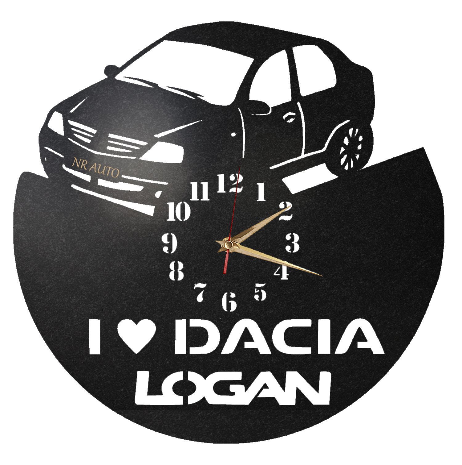 Ceas de perete personalizat Dacia Logan - Diametru 45 cm