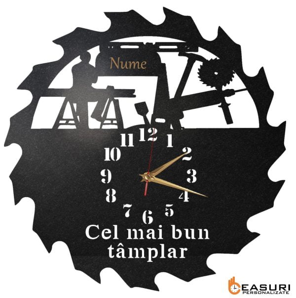 Ceas de perete Personalizat Cel mai bun tamplar Ceas de perete Personalizat Cel mai bun tamplar