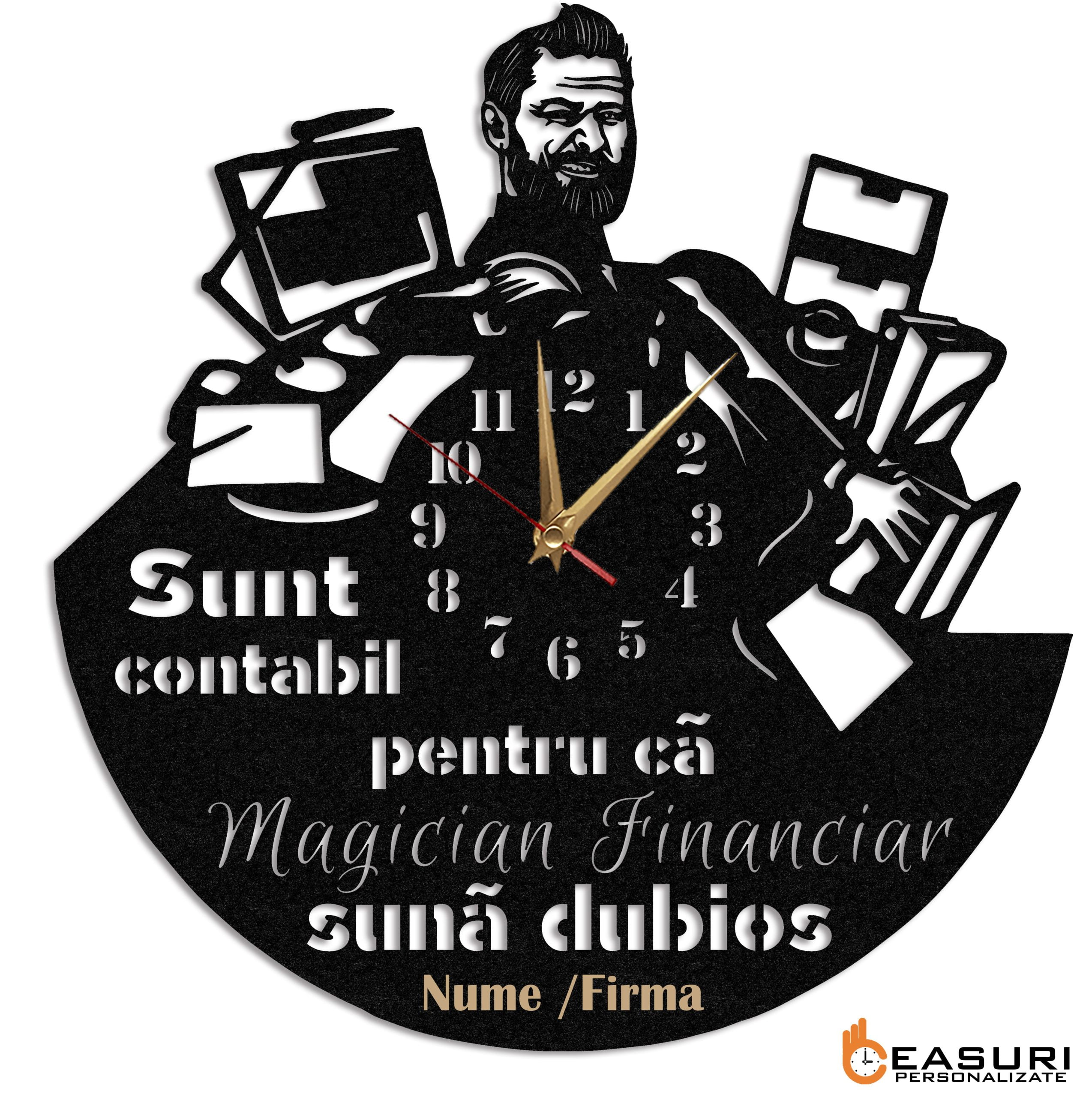 Ceas Personalizat Cadou Sunt Contabil - Diametru 45 cm