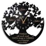 Ceas cadou familie copacul vietii cu inimi gravate