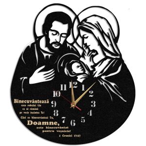 Ceas de perete religios sfanta familie binecuvanteaza casa