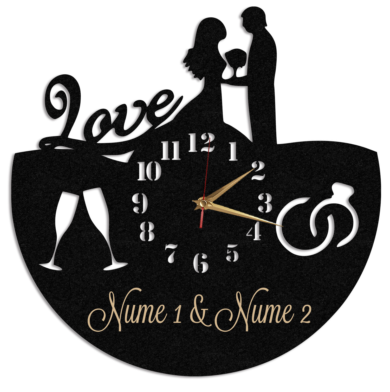 Ceas Personalizat Aniversare Casatorie Love - Diametru 45 cm