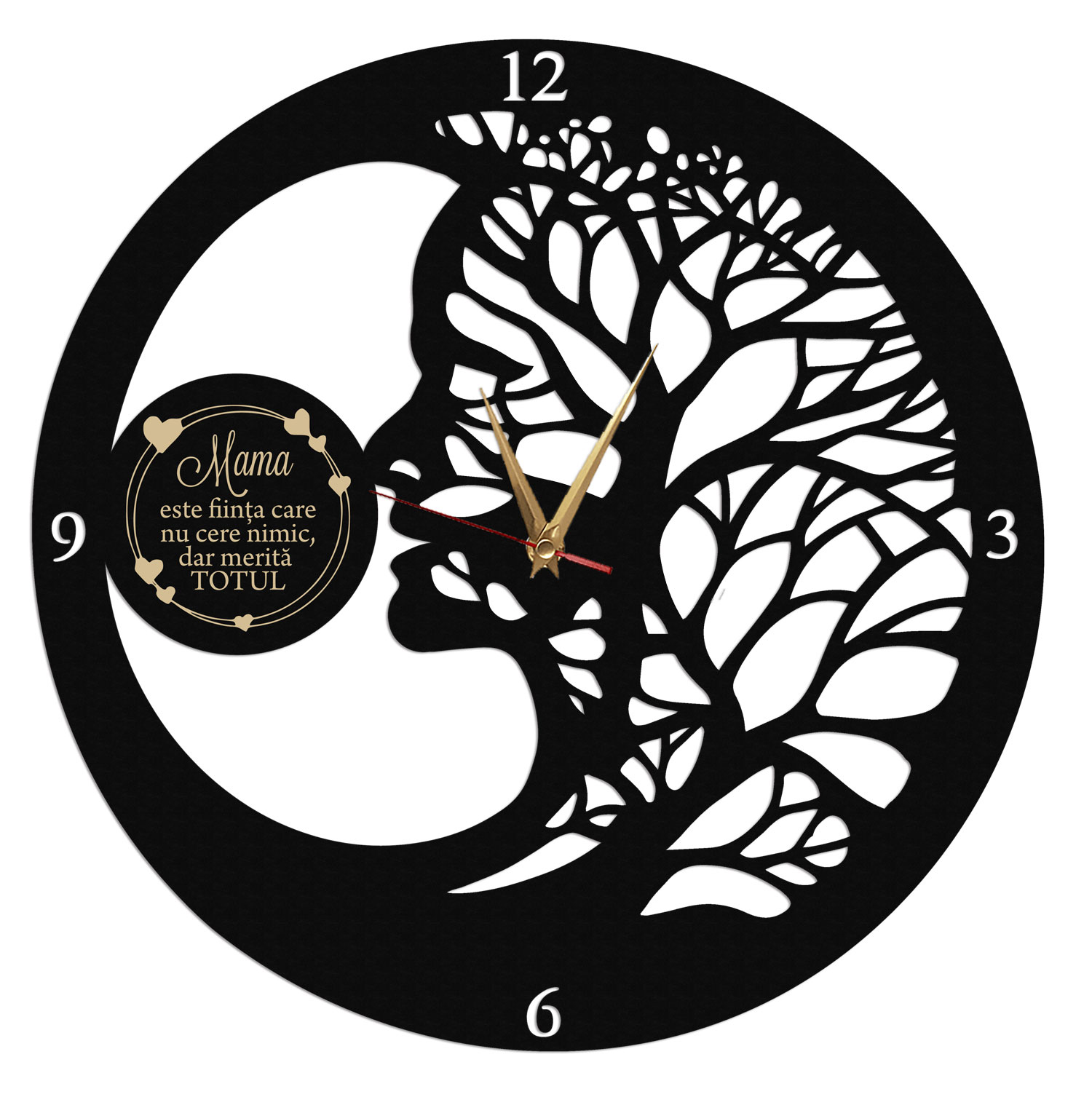 Ceas cadou personalizat mama merita totul - Diametru 35 cm