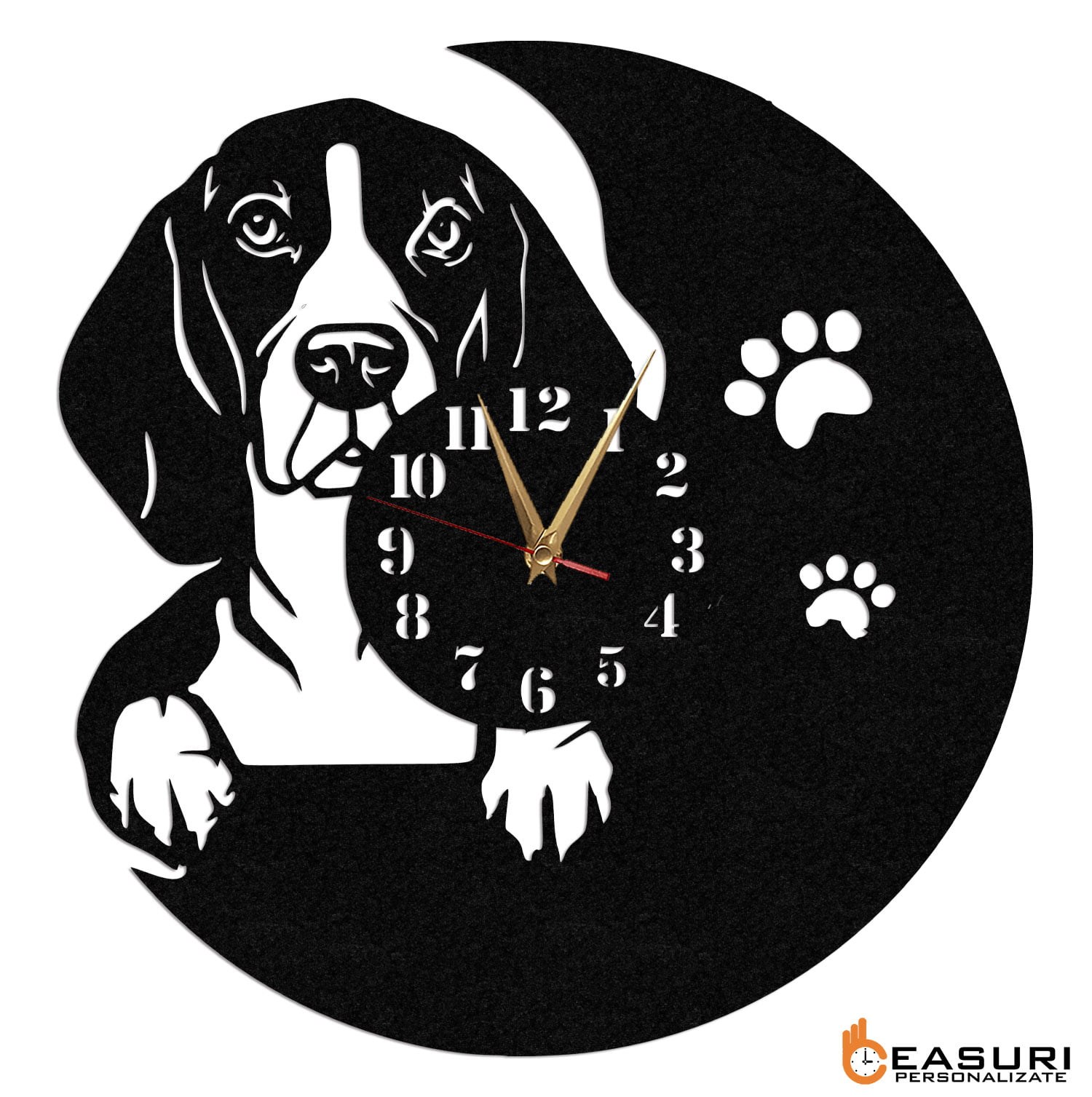 Ceas Personalizat Caine Beagle 01 - Diametru 35 cm