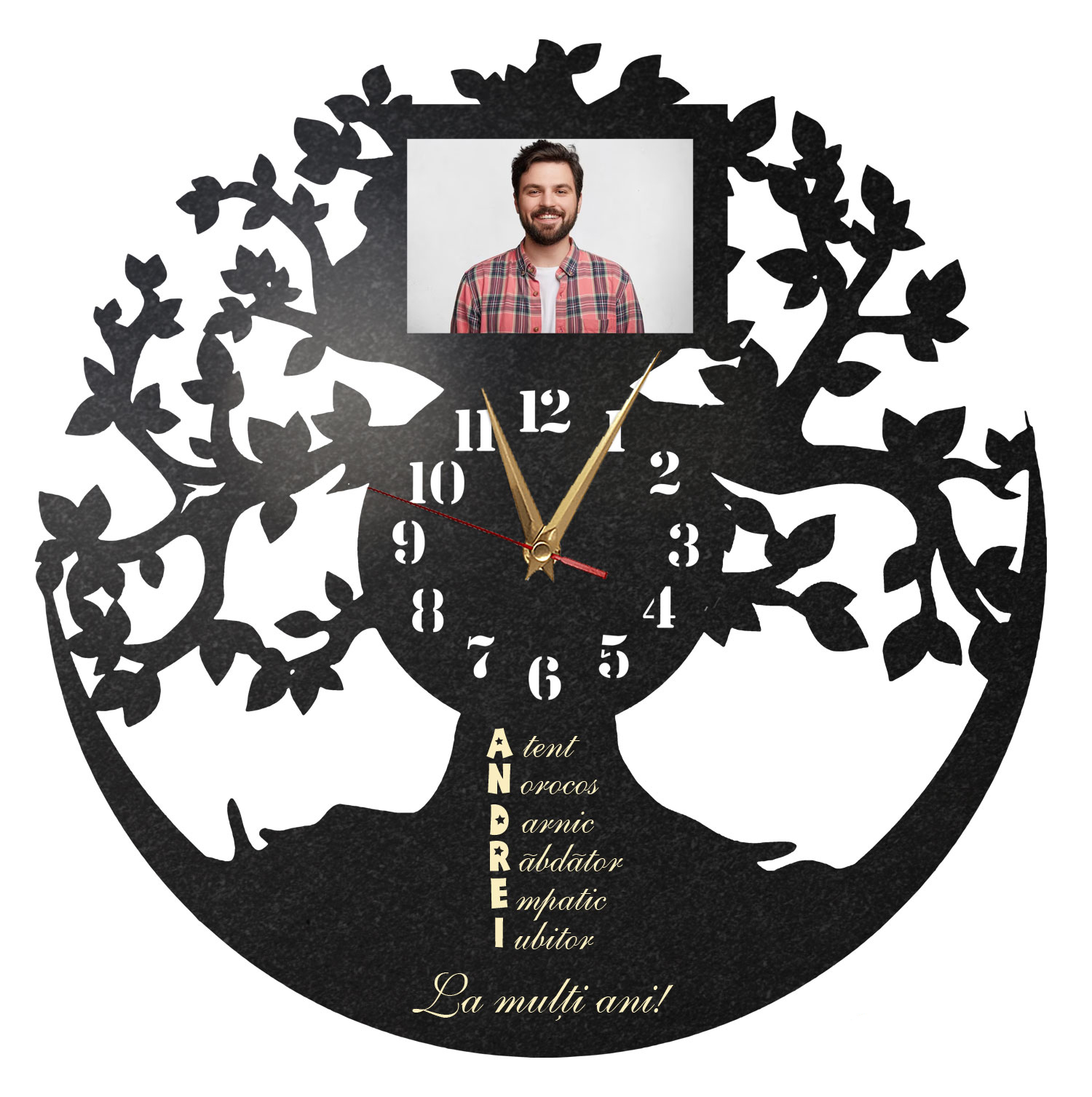 Ceas copacul vietii personalizat Andrei - Diametru 45 cm