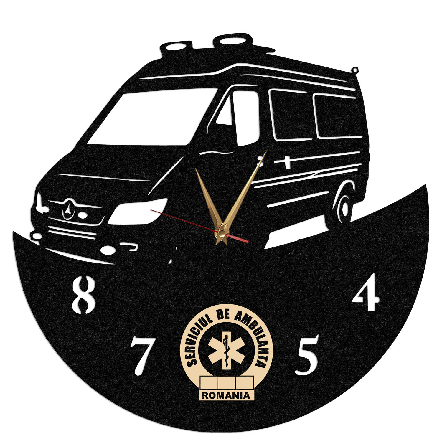 Ceas Personalizat Serviciul Ambulanta - Diametru 45 cm