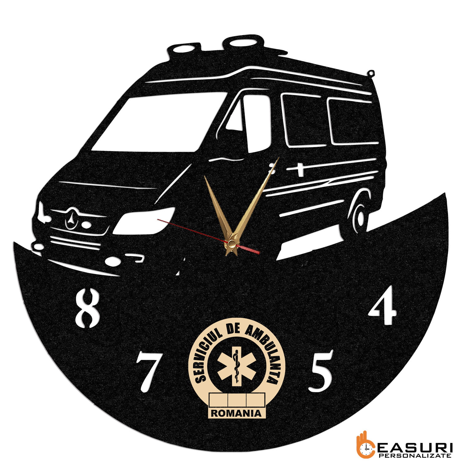 Ceas Personalizat Serviciul Ambulanta - Diametru 35 cm