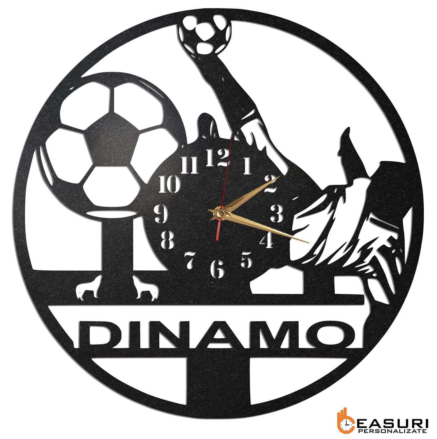 Ceas Personalizat Fotbal Dinamo 01 - Diametru 35 cm