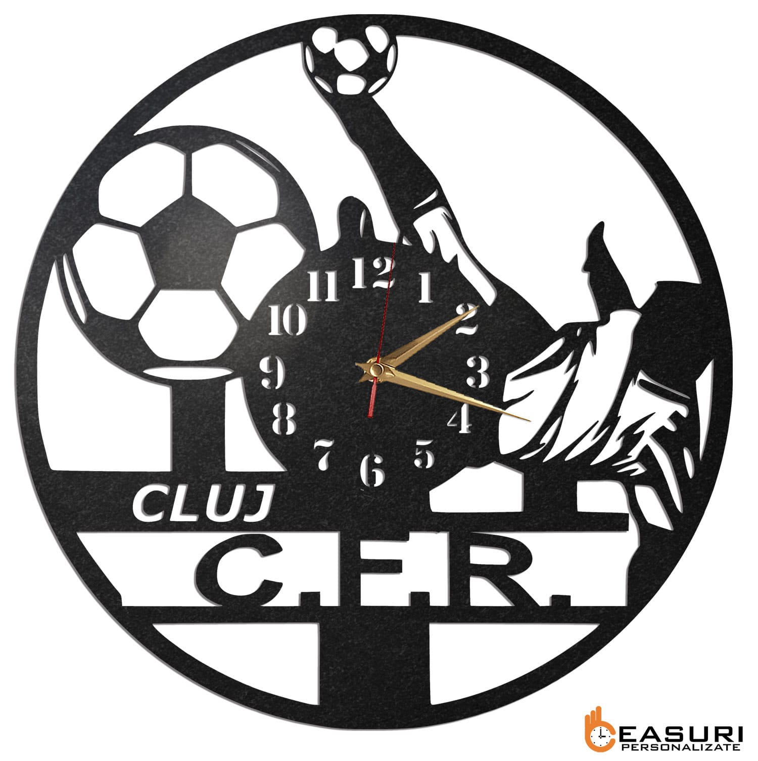 Ceas Personalizat Fotbal CFR Cluj 01 - Diametru 35 cm