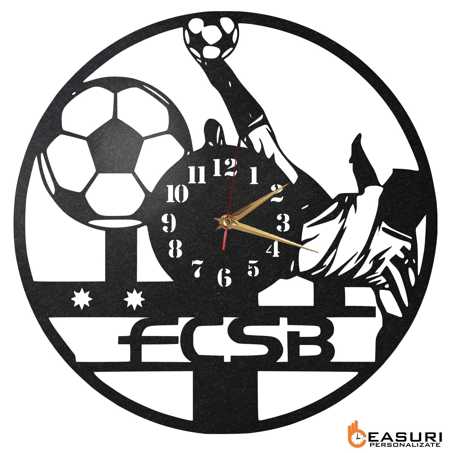 Ceas Personalizat Fotbal FCSB 02 - Diametru 35 cm