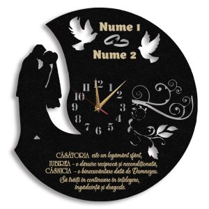 Ceas personalizat aniversare casatorie 03 gravat