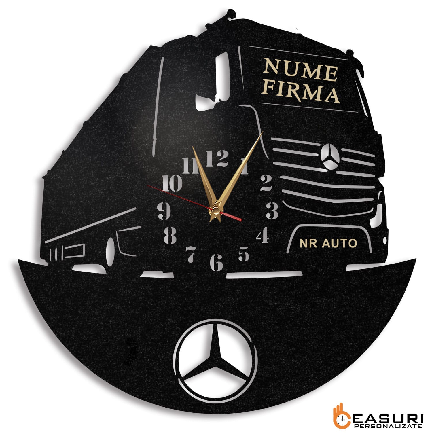 Ceas personalizat firma transport sofer tir Mercedes - Diametru 35 cm