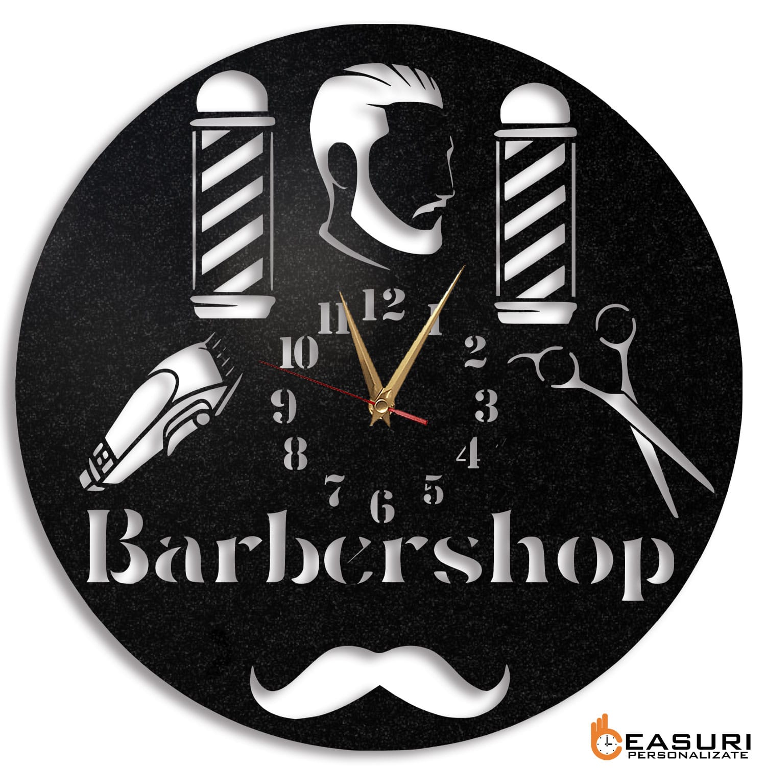 Ceas personalizat frizerie barbershop 11 - Diametru 45 cm