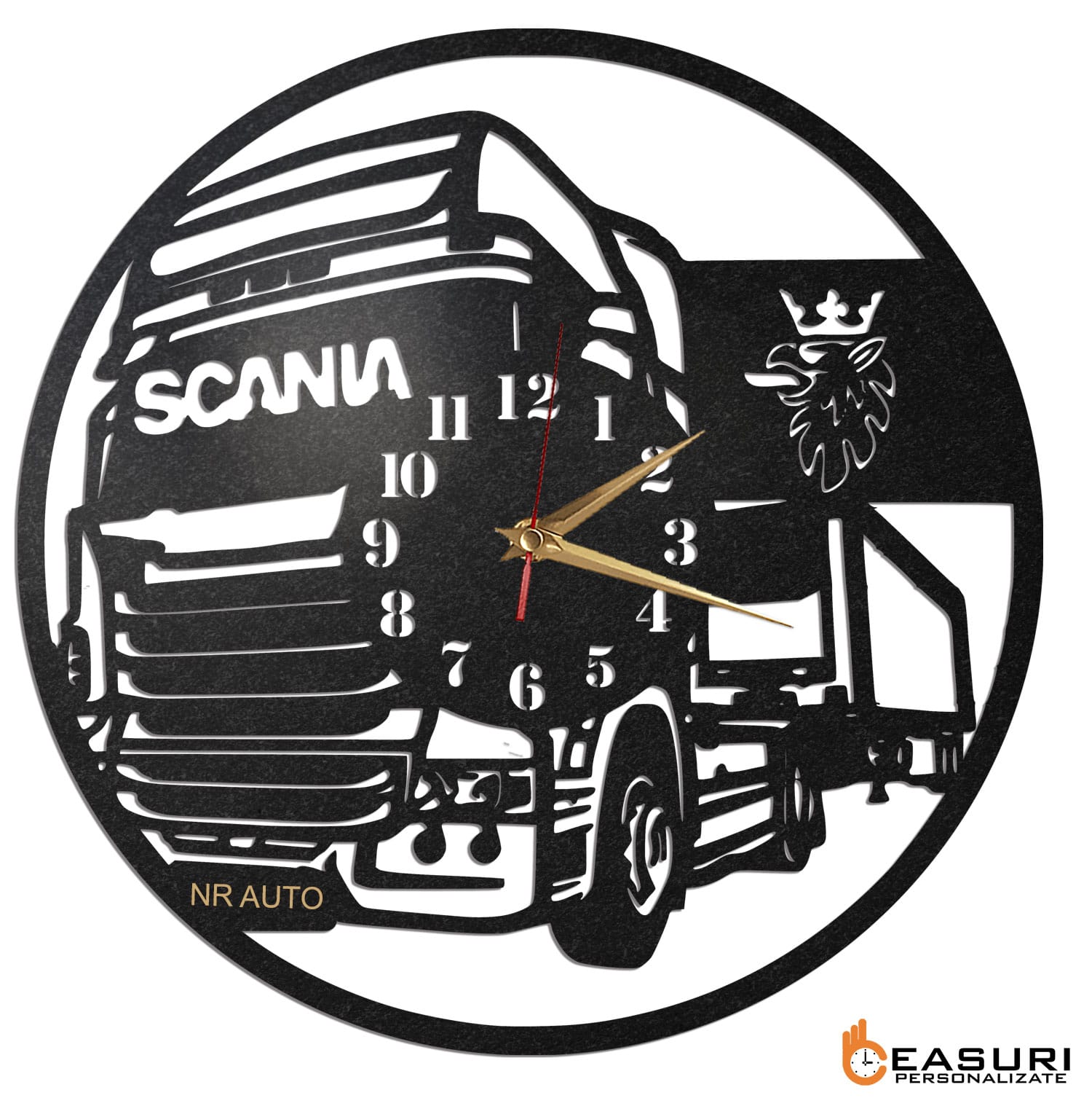 Ceas Personalizat Firma Transport Sofer Camion Scania 02 - Diametru 45 cm