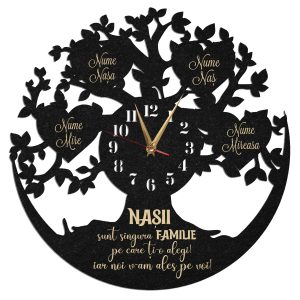 Ceas cadou pentru nasi copac cu inimi