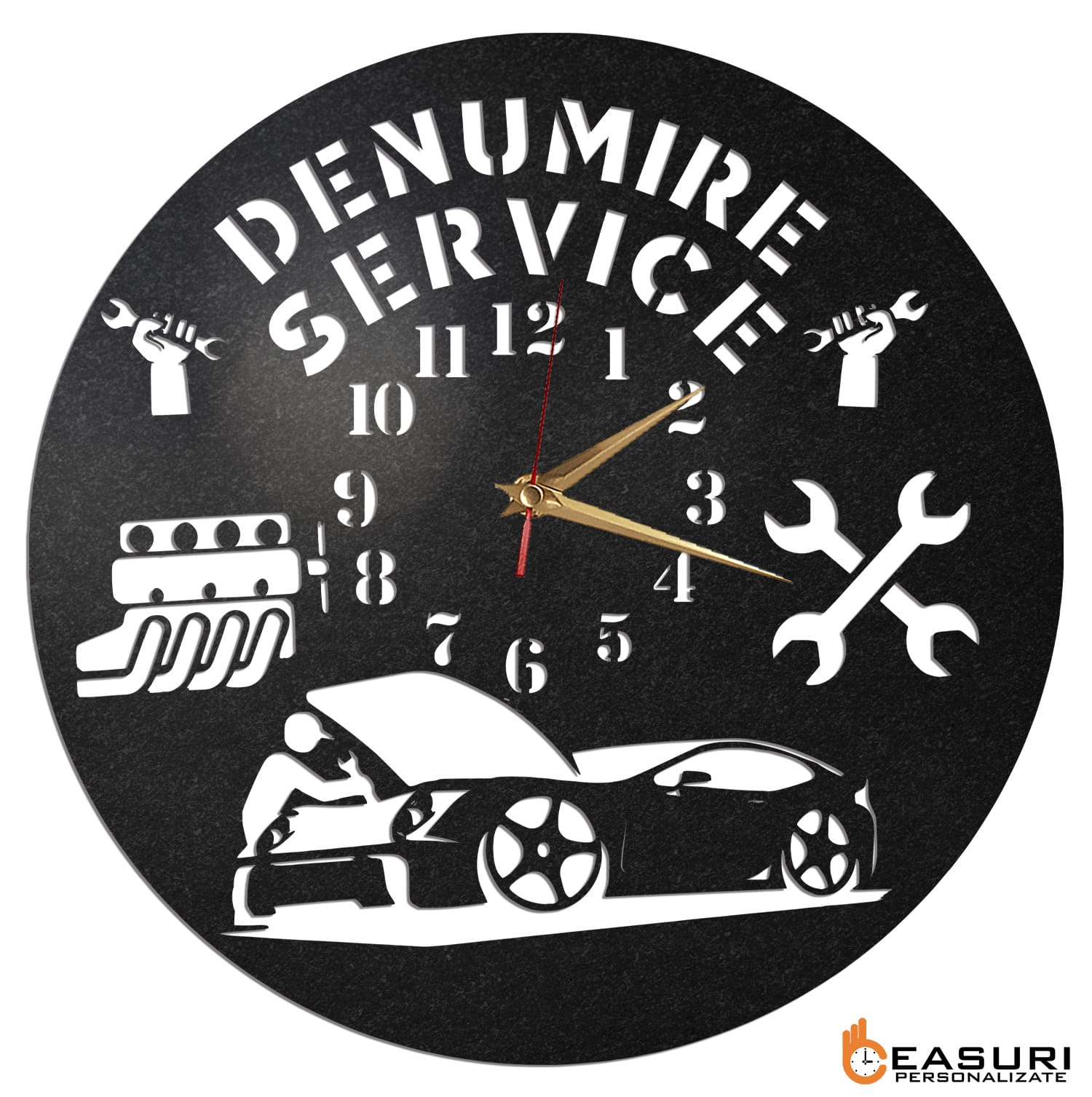 Ceas service auto mecanic personalizat - Diametru 45 cm