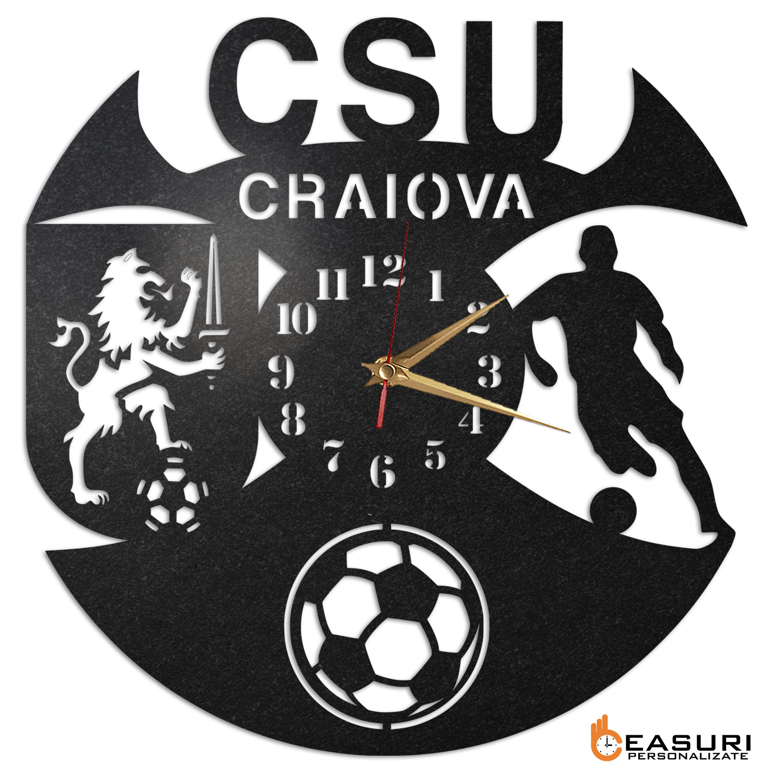 Ceas Personalizat Fotbal CSU Craiova 03 - Diametru 35 cm