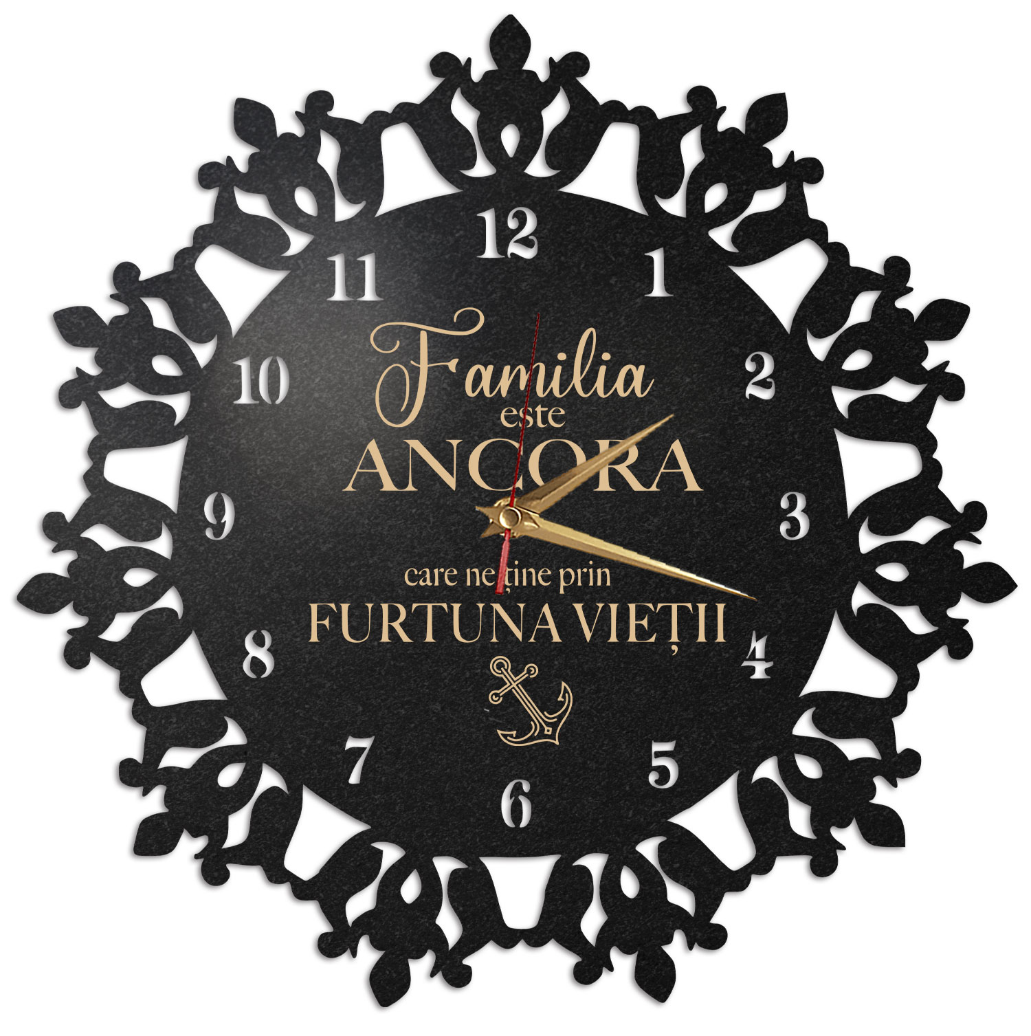 Ceas Familia este ancora care ne tine - Diametru 35 cm