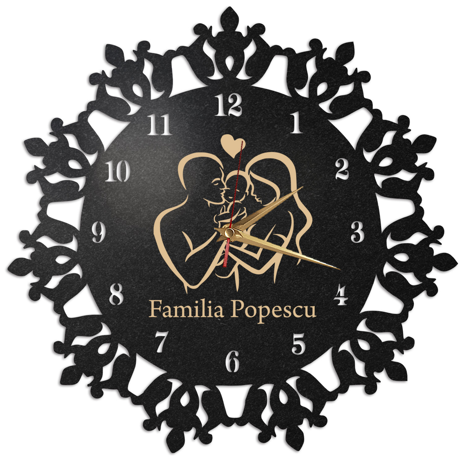 Ceas personalizat membri familiei - Diametru 35 cm